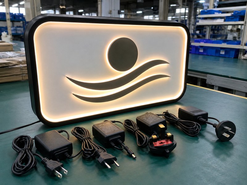US EU UK and AU plug options for custom LED signs
