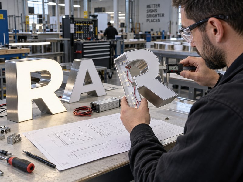 Engineering review of channel letters after a sign RFQ