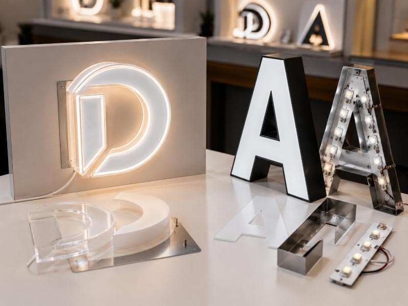 Acrylic LED logo and channel letter structure comparison