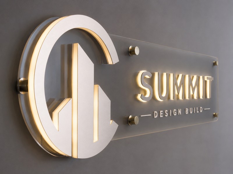Close-up of custom sign workmanship showing clean edges, uniform lighting, and refined finish
