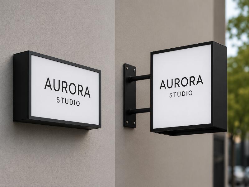 Structural difference between single-sided and double-sided commercial signs