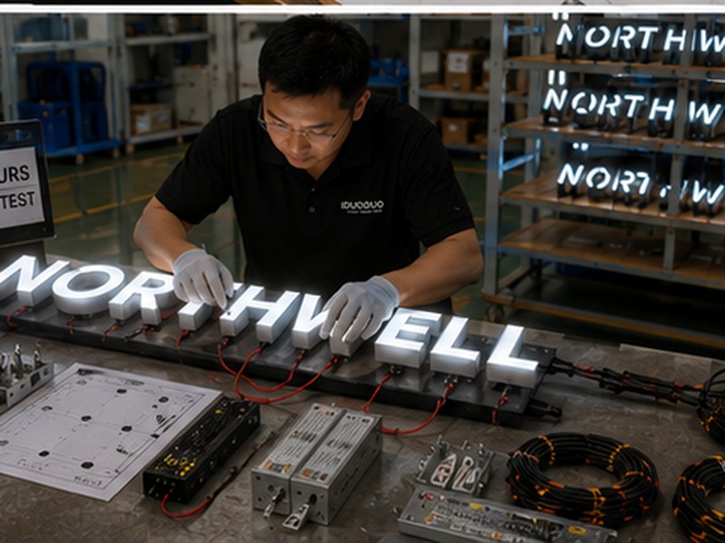 Custom sign materials lighting methods finishes and construction specifications