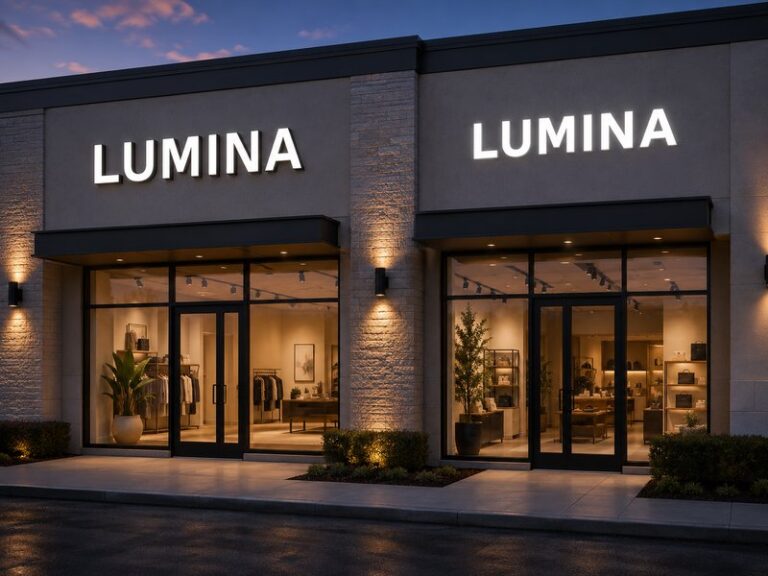 Trimless and trim cap channel letters compared on a modern commercial storefront
